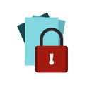 Document protection icon, flat style Royalty Free Stock Photo