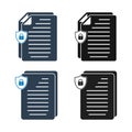 Document Protection Icon Set.