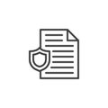 Document Protection line icon Royalty Free Stock Photo