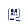 document with qr code icon on white Royalty Free Stock Photo