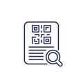 document with qr code line icon Royalty Free Stock Photo