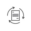 Document Recycle outline icon