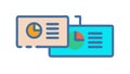Document Report with Graph Statistics Flat Design Icon, vector design Generative AI Royalty Free Stock Photo