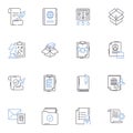 Document reproduction line icons collection. Photocopying, Scanning, Printing, Duplication, Replication, Cloning