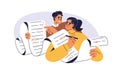 Document review, grammar and spelling check, correction concept. Editing, correcting mistakes on paper. Editors