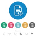 Document save flat round icons Royalty Free Stock Photo