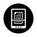 Document, scan icon. Black vector graphics