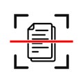 Document scan icon. Electronic document scanning concept. Vector illustration