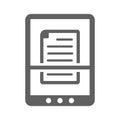 Document, scan icon. Gray vector graphics