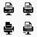 Document Scanner Solid Icons Document Scan Set Royalty Free Stock Photo