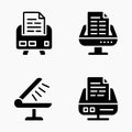 Document Scanner Solid Document Scanning Icons Collection Royalty Free Stock Photo