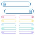 Document scrolling icons in rounded color menu buttons