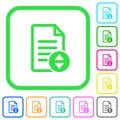 Document scrolling vivid colored flat icons icons