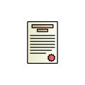 Document with seal color gradient vector icon