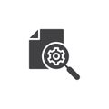Document search gear vector icon Royalty Free Stock Photo