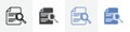 document search icon vector set use for web ui or app