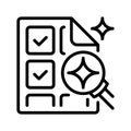 Document Search Line Icon, Outline Symbol for File Lookup, Data Retrieval, Information Analysis, Record Tracking, and Content Royalty Free Stock Photo