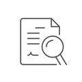 Document search line outline icon