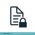 Document Secure, Paper and Padlock Icon Vector Logo Template Illustration Design. Vector EPS 10 Royalty Free Stock Photo