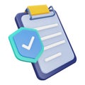 Document security 3d rendering isometric icon. Royalty Free Stock Photo