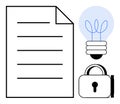 Document Security and Intellectual Property Protection with Innovation Icon Royalty Free Stock Photo