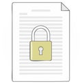 Document Security: Locked File with Keyhole, Data Protection Concept Illustration Royalty Free Stock Photo