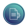 Document setting icon. File process management. Configuration paper Vector. Round gradient element. Royalty Free Stock Photo