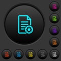 Document settings dark push buttons with color icons