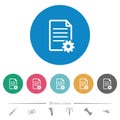 Document setup flat round icons