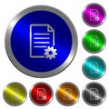 Document setup luminous coin-like round color buttons