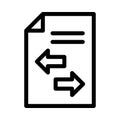 Document share vector thin line icon