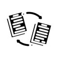 document sharing hybrid work glyph icon vector illustration