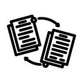 document sharing hybrid work line icon vector illustration