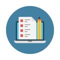 Document sharing reception vector flat icon