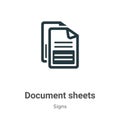 Document sheets vector icon on white background. Flat vector document sheets icon symbol sign from modern signs collection for