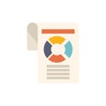 Document showing colorful pie chart and statistics data Royalty Free Stock Photo