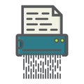 Document shredder colorful line icon, destroy file