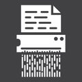 Document shredder solid icon, destroy file Royalty Free Stock Photo