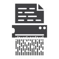 Document shredder solid icon, destroy file Royalty Free Stock Photo