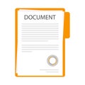 Document sign icon. Document folder with seal text. Illustration