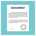 Document sign icon. Document  folder with stamp  text on a blue background. Illustration Royalty Free Stock Photo