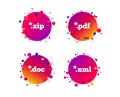 Document signs. File extensions symbols. Vector Royalty Free Stock Photo