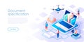 Document specification isometric landing page