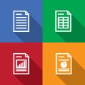 document, spreadsheet, graphic outline icon set