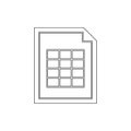 Document spreadsheet table outline icon. Signs and symbols can be used for web, logo, mobile app, UI, UX