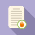 Document SSL certificate icon flat vector. Web secure