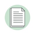 Document Stack with Content Outline Icon in Pale Green Circle - Office Paperwork Symbol Royalty Free Stock Photo