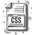 Document Stack with CSS Window and Lines Illustration for Style Sheet Theme Royalty Free Stock Photo