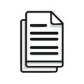 Document stack icon line art showing information paper files checklist outline Royalty Free Stock Photo