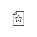 Document with star icon in flat style. Wish list vector illustration on white isolated background. Favorite purchase business Royalty Free Stock Photo